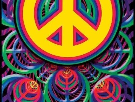 PEACE SIGN ~ NEON CIRCLES WEB ~ 24x36 HIPPY POSTER Symbol NEW ROLLED! Online