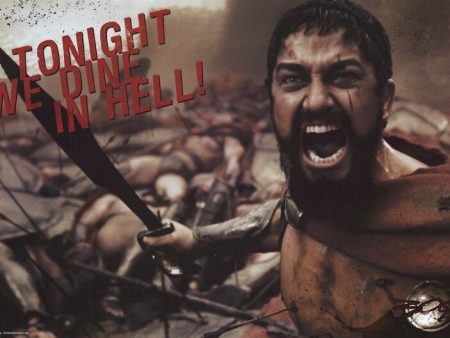 300 ~ MAD KING LEONIDAS 24x36 MOVIE POSTER Gerard Butler Tonight We Dine In Hell Discount