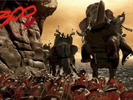 300  ~ ELEPHANT BATTLE 24x36 Poster Zach Snyder Spartans For Discount